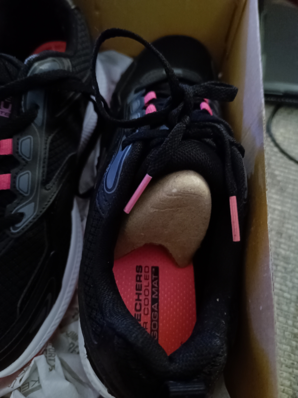 Skechers Black and Pink Athletic Walking Sneakers - Picture 4 of 6
